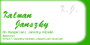 kalman janszky business card